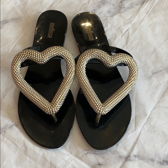 melissa heart flip flops